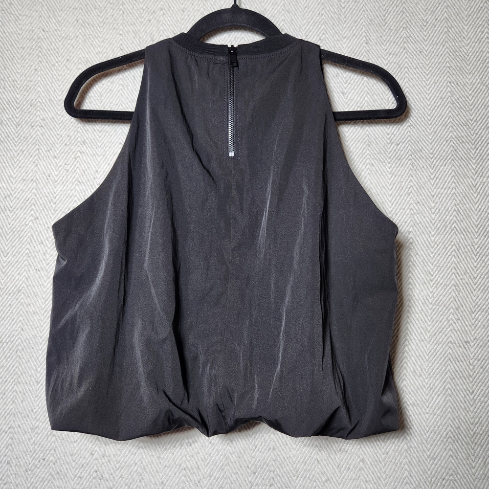 Zara Size Medium Black Sleeveless Balloon Women's Top New With Tags - Picture 3 of 9